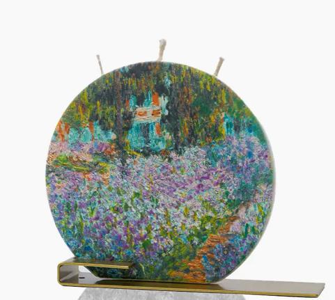 Flatyz Irises in Monet Round Candle