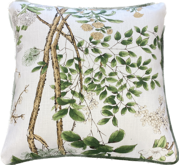 Thibaut Katsura Green & White Throw Pillow