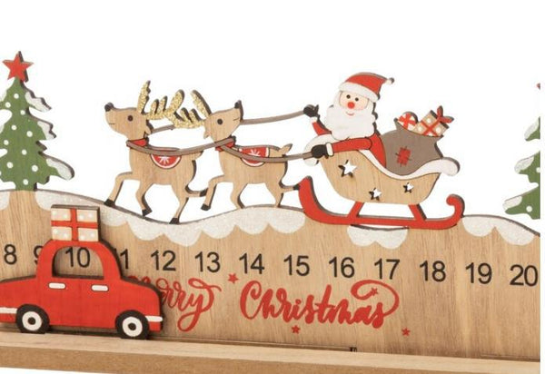 Sleigh Scene Advent Calendar w/Movable car