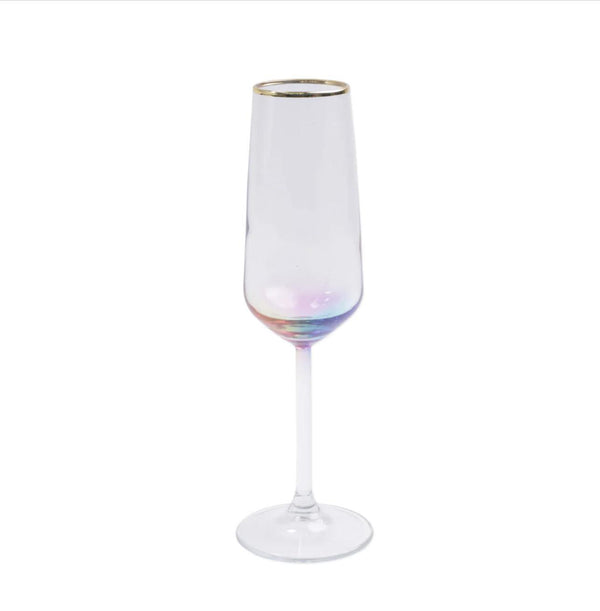 Vietri Rainbow Iridescent Champagne Flute