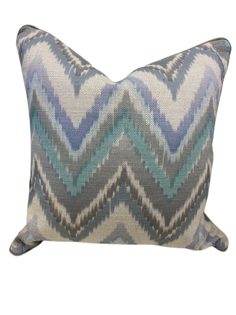 Grey and Aqua Geometric Custom Pillow