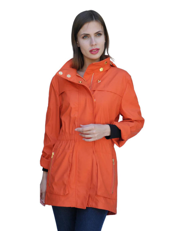 Ciao Milano Anna Waterproof Jacket-Hermes Orange