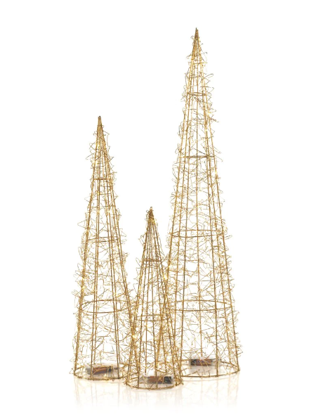 Gold Holiday Wire LED Tree