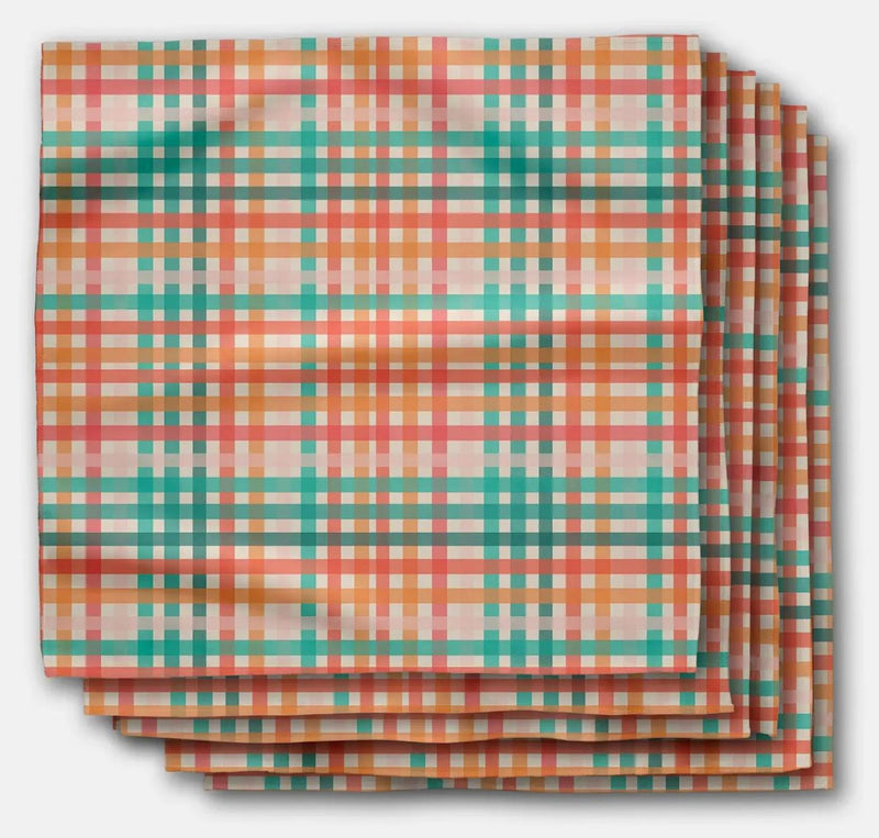 Geometry Pick Me Gingham Dinner Napkin S/6