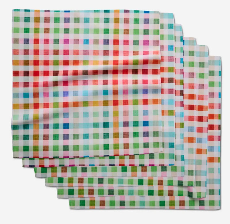Geometry Spring Plaid Dinner Napkin Set