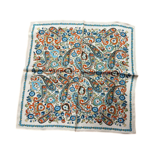 BG2012 Cream Paisley Silk Scarf