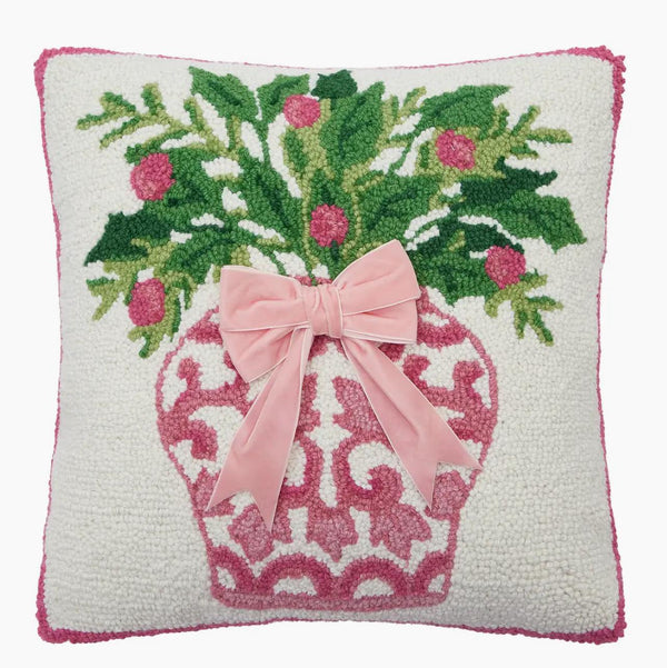 Chinoiserie Vase Ribbon Hook Pillow