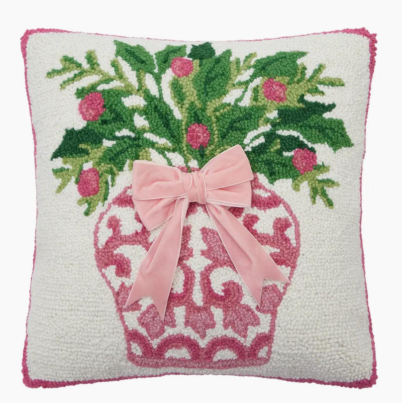 Chinoiserie Vase Ribbon Hook Pillow