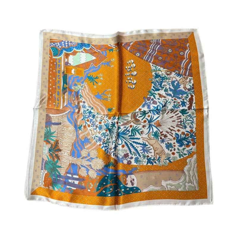 Brown Silk Scarf 20x20