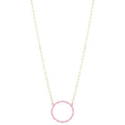 Gold Chain Necklace with Bamboo Pendant