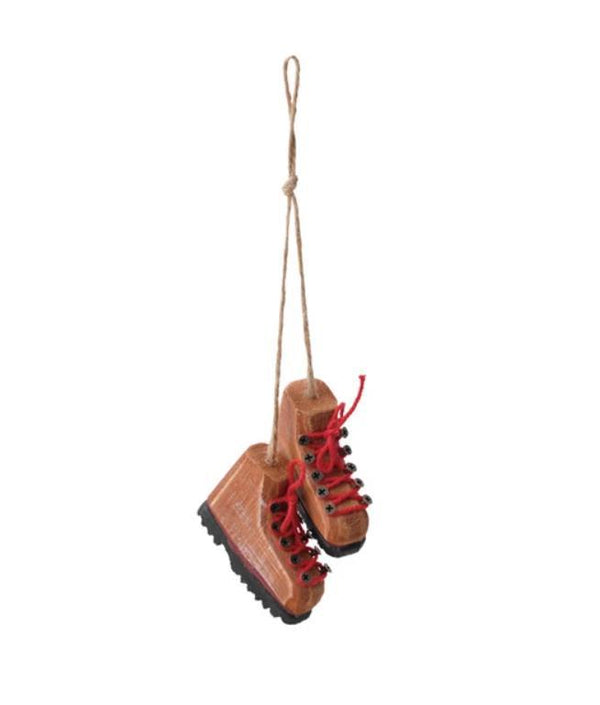 Wood Hiking Boot Ornament