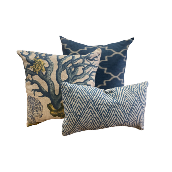 Indigo Coral Pillow Bundle