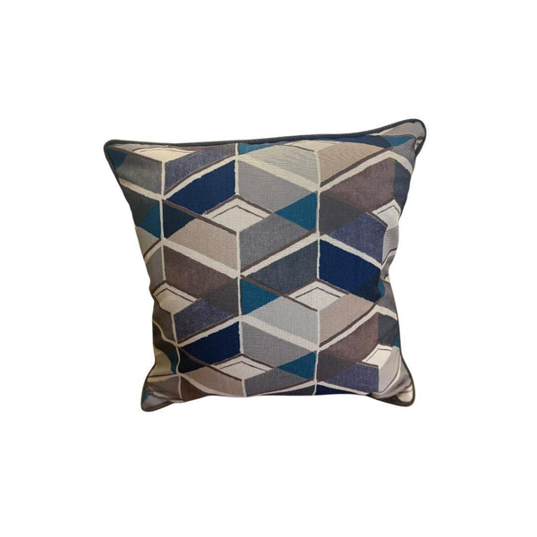 Custom Blue Diamond Geometric Print Pillow