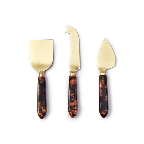 Tortoise Swirl Cheese Knives