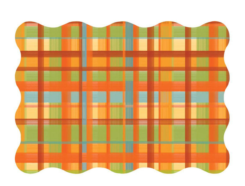 Fall Plaid Scalloped Rectangle Paper Placemat