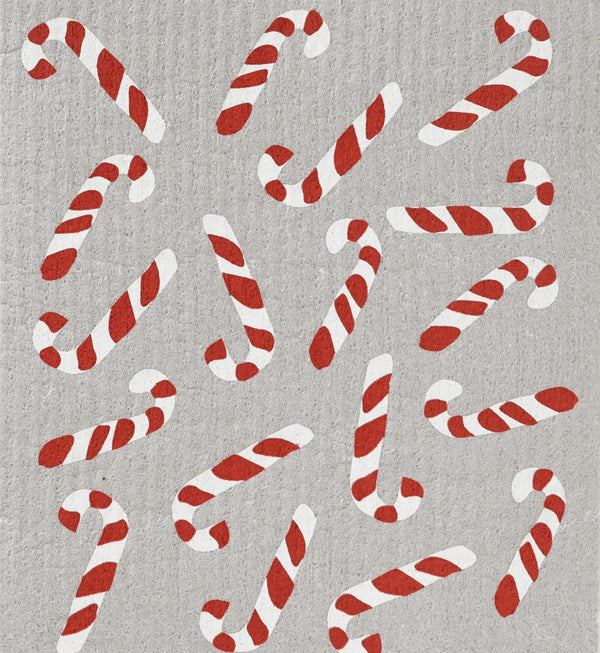 Candy Canes Swedish Dishcloth