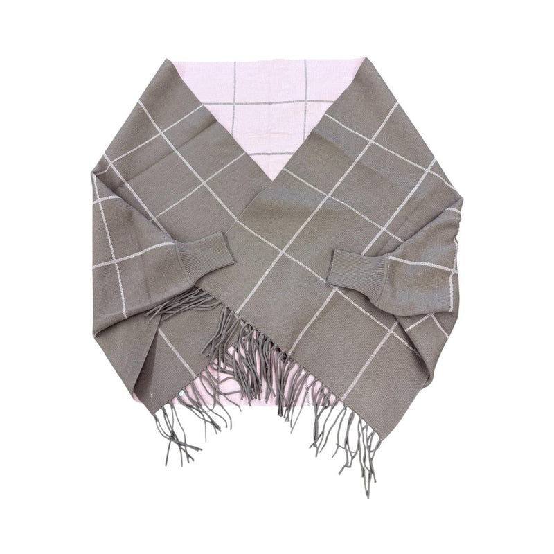 Check Wrap With Sleeves