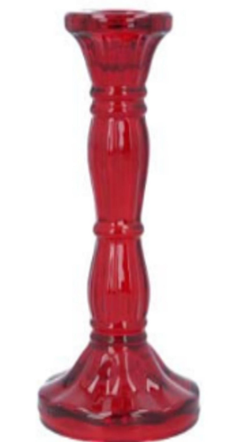 Red Molded Glass Taper Holder