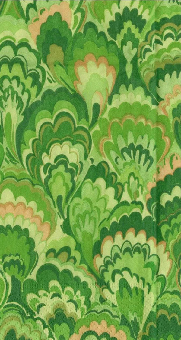 Caspari Marbled Ceramica Green