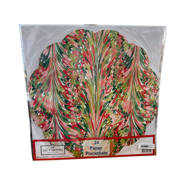 Marble Scalloped Paper Placemat