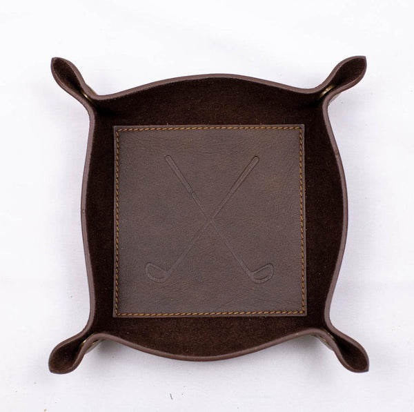 Golf Leather Embossed Valet Tray