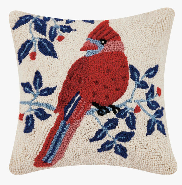 Nordic Blue Cardinal Hook Pillow