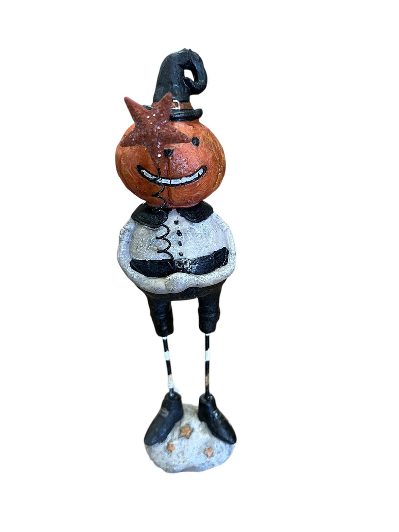 Standing Pumpkin Man w/Hat Holding Star