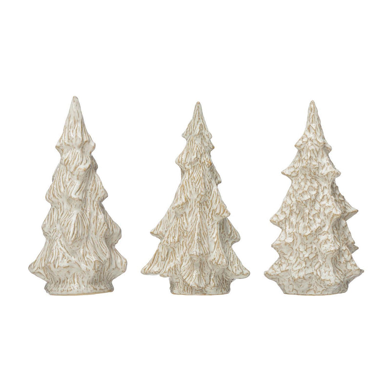 White stoneware glazed tree