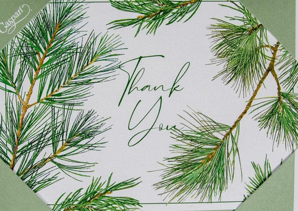 Caspari Pine Branches Thank You Notes