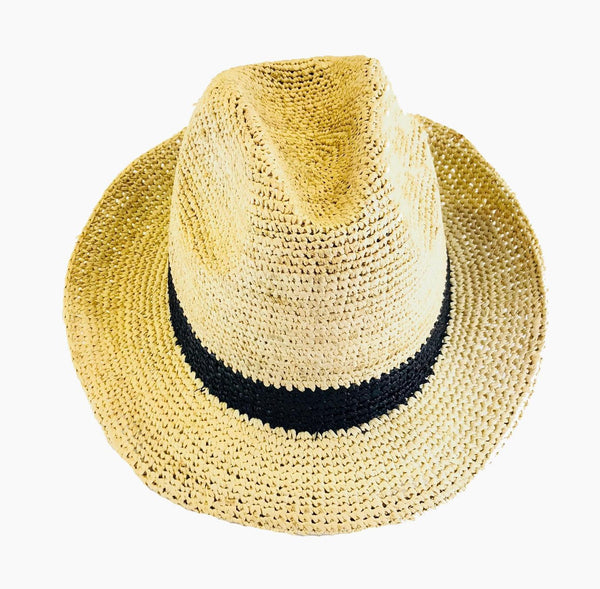 Crochet Fedora Unisex Straw Hat