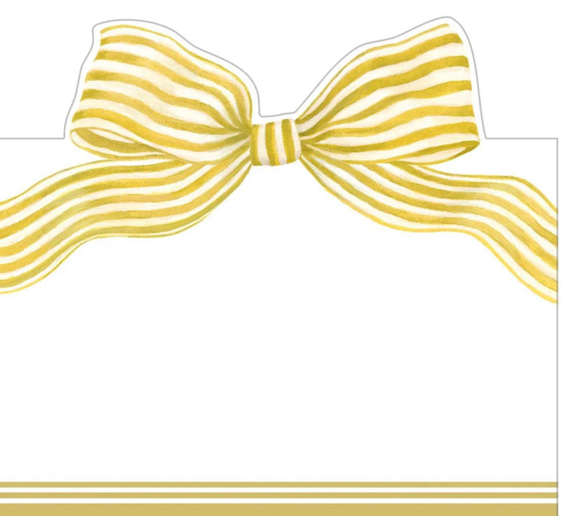Caspari Gold Striped Bow Foil Placecards