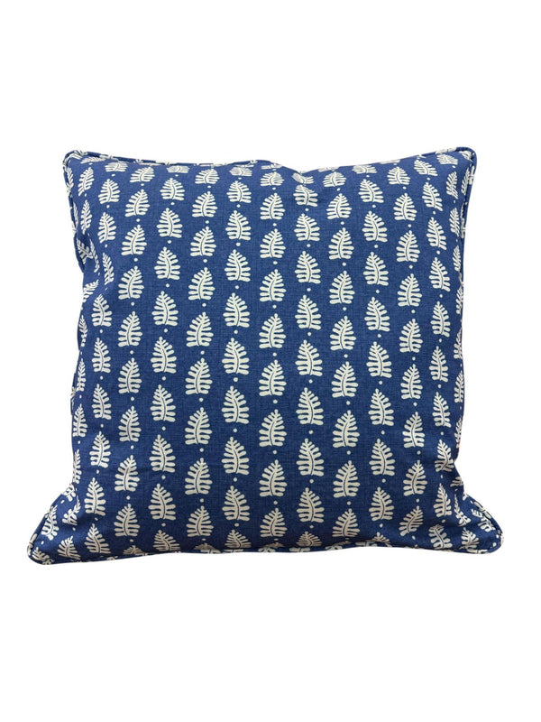 Custom Thibaut Ferndale Blue and White Pillow