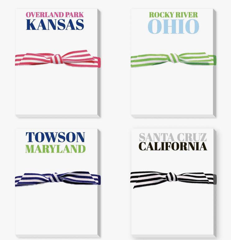 City and State Mini Notepad