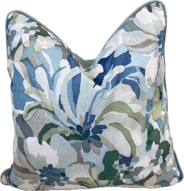 Green, Blue and Taupe Custom Pillow