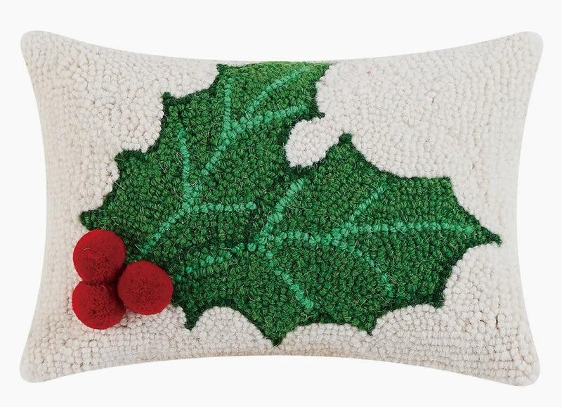 Holly w/Pompom Hook Pillow