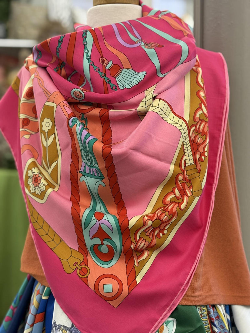 Pink Silk Scarf