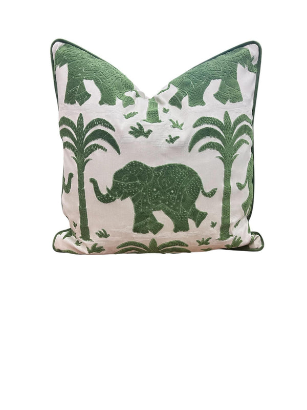 Custom Thibaut Elephant Velvet Pillow