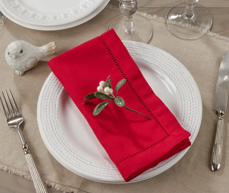 Dinner Napkin with Hemstitched Border