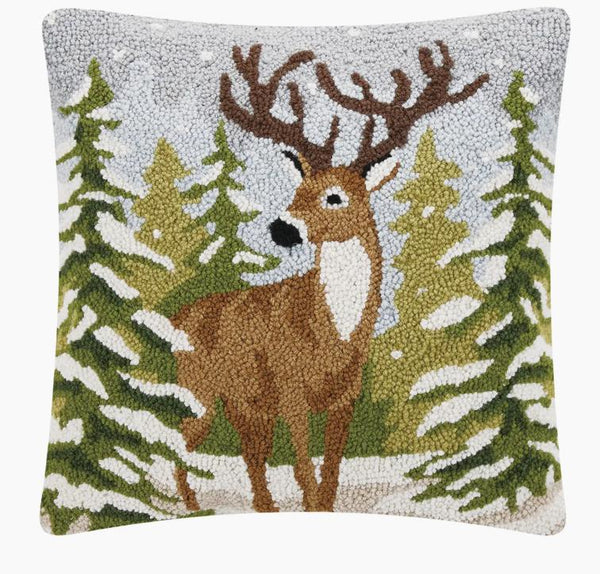 Snowfall Deer Hook Pillow