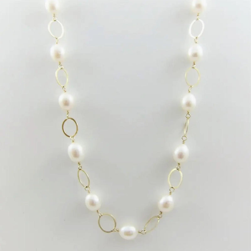 J Mills Large Rice Pearl Necklace