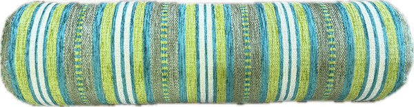 Turquoise & Lime Striped Custom Bolster