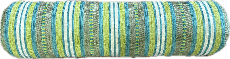 Turquoise & Lime Striped Custom Bolster