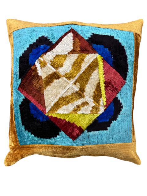 Multi Color Silk/Velvet Patchwork Pillow