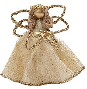 Sinamay Net Angel with Bow Ornament