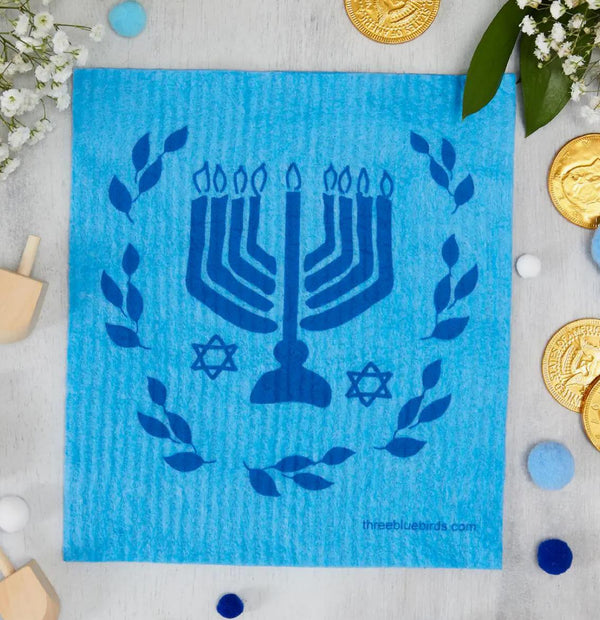 Hanukkah Swedish Dishcloth