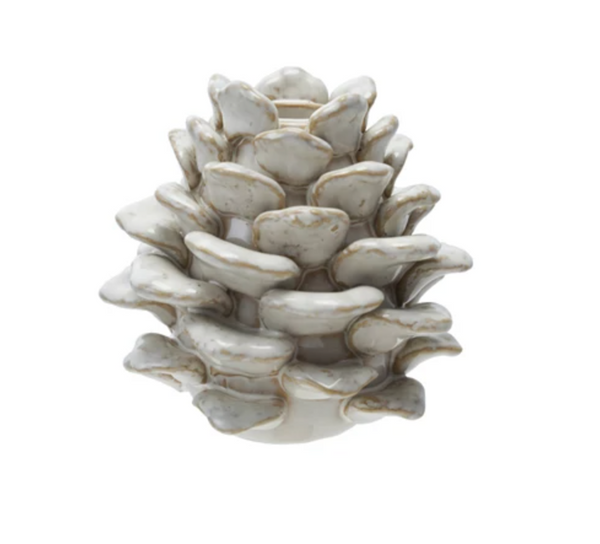 Stoneware Pinecone Taper Holder