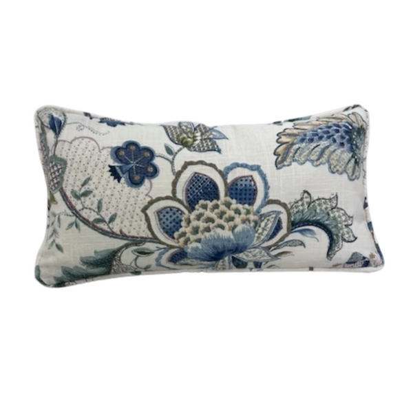 Custom floral lumbar pillow