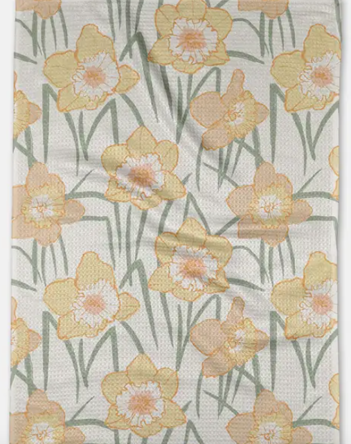 Geometry spring daffodil field kitchen towel