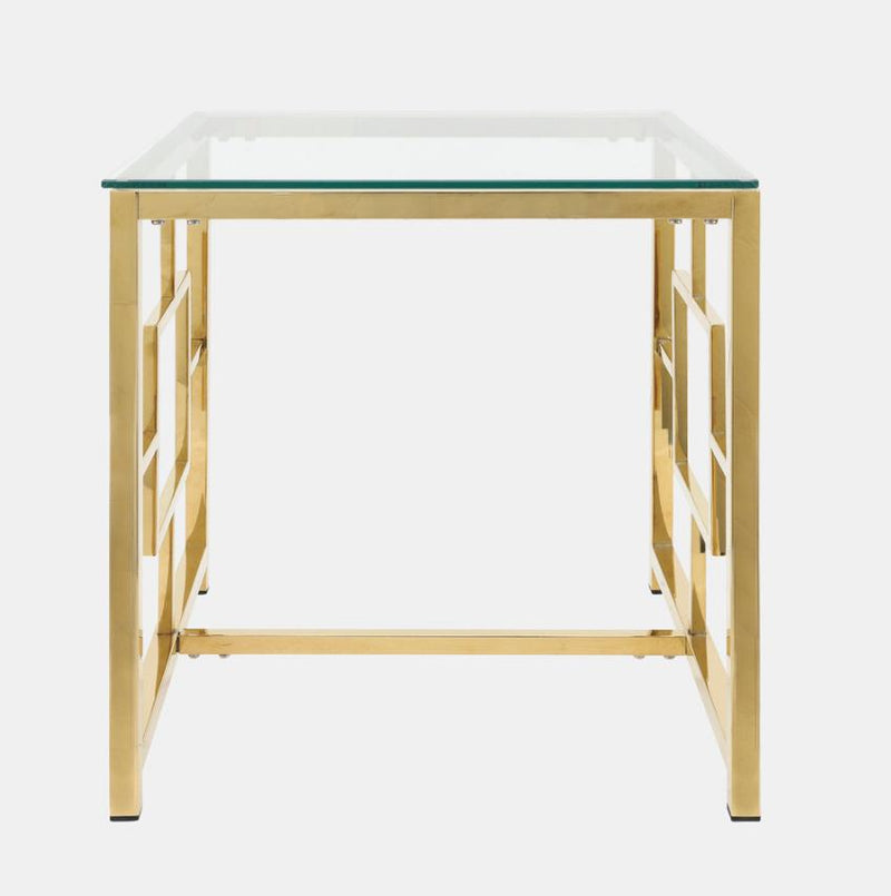 Gold Metal/glass Accent table