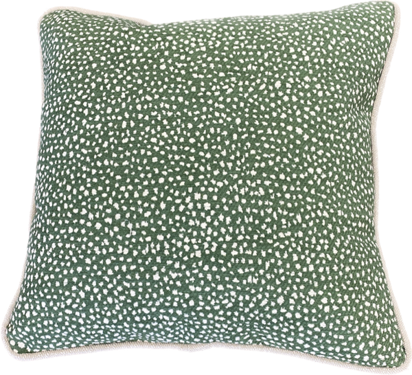 Ivory & Green Chenille Throw Pillow.20x2012x22